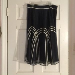 Loft A-line Mesh Overlay Skirt NWOT